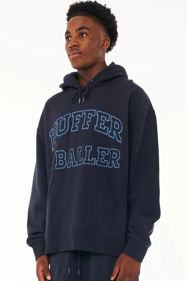 Sweaters & Knitwear-HUFFER BLOCK HOOD 350/ENCORE - NAVY