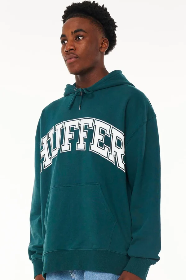 Sweaters & Knitwear-HUFFER BLOCK HOOD 350/OUTLINED - EMERALD