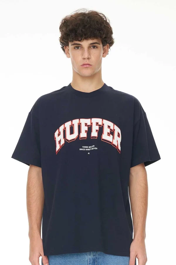 Tees & Tanks-HUFFER BLOCK TEE 220 POST UP / NAVY