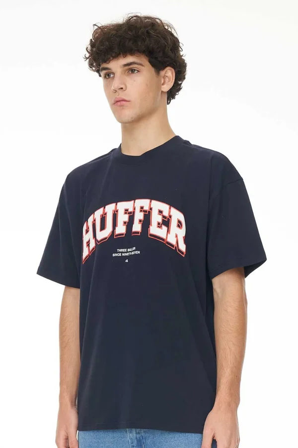 Tees & Tanks-HUFFER BLOCK TEE 220 POST UP / NAVY