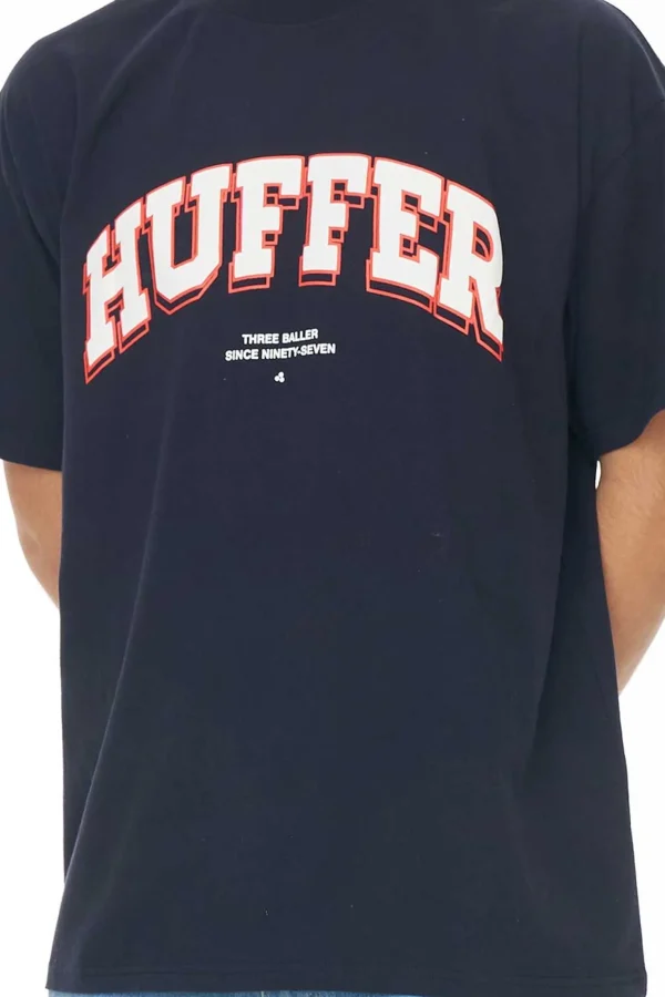 Tees & Tanks-HUFFER BLOCK TEE 220 POST UP / NAVY