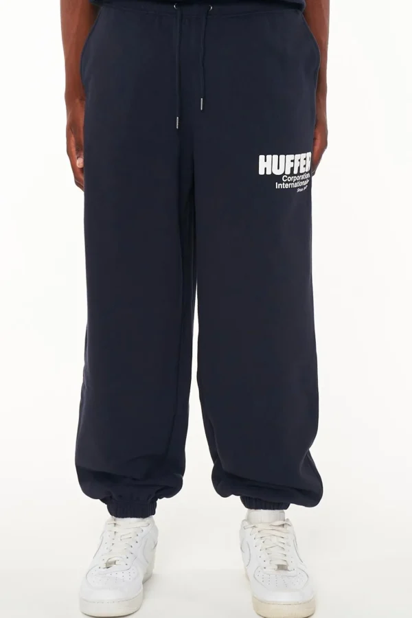 Pants-HUFFER BLOCK TRACKPANT 350/GLOBE - NAVY