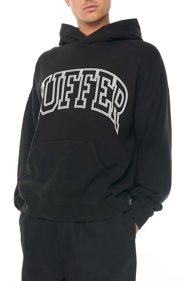 Sweaters & Knitwear-HUFFER BOX HOOD 450 LINED OUT WASHED BLACK
