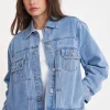 Coats & Jackets-HUFFER BOXY DENIM JACKET MID WASH