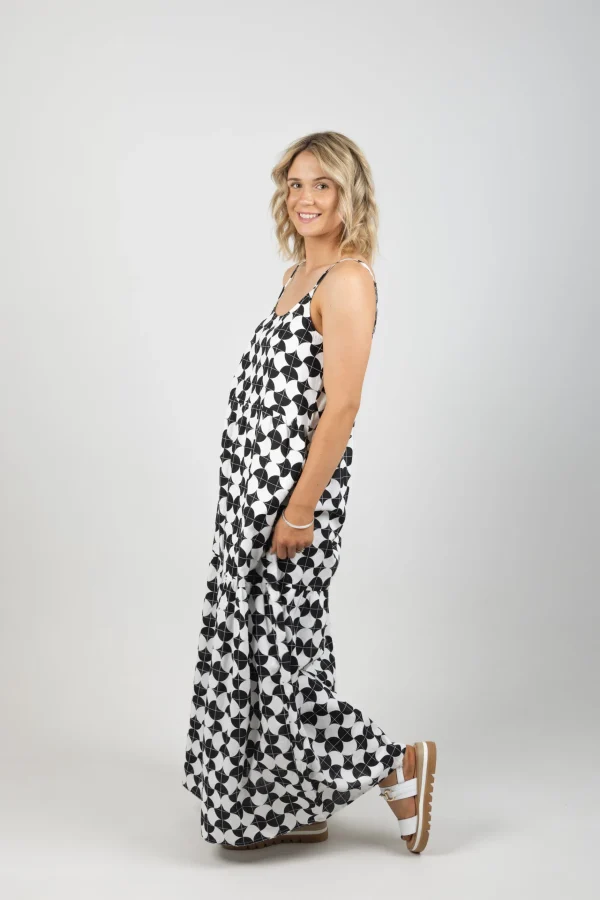 Dresses-HUFFER CASA RESORT DRESS BLACK/WHITE