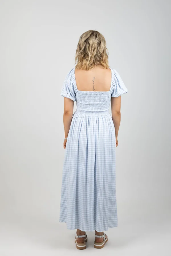 Dresses-HUFFER CELINE LOVER MIDI DRESS BLUE/WHITE
