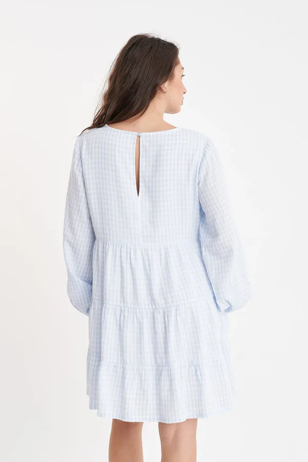 Dresses-HUFFER CELINE LS MILLY DRESS TWINKLE CHALK