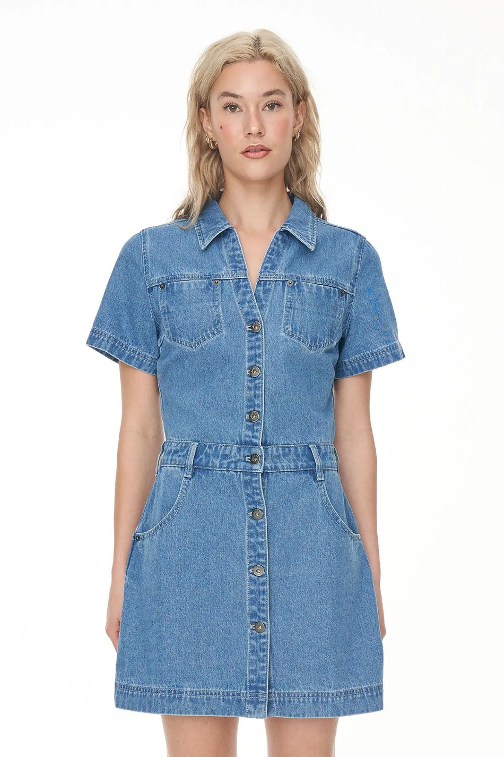 huffer_denim_rider_mini_d_0.webp Dresses-HUFFER DENIM RIDER MINI DRESS BLUE WASH