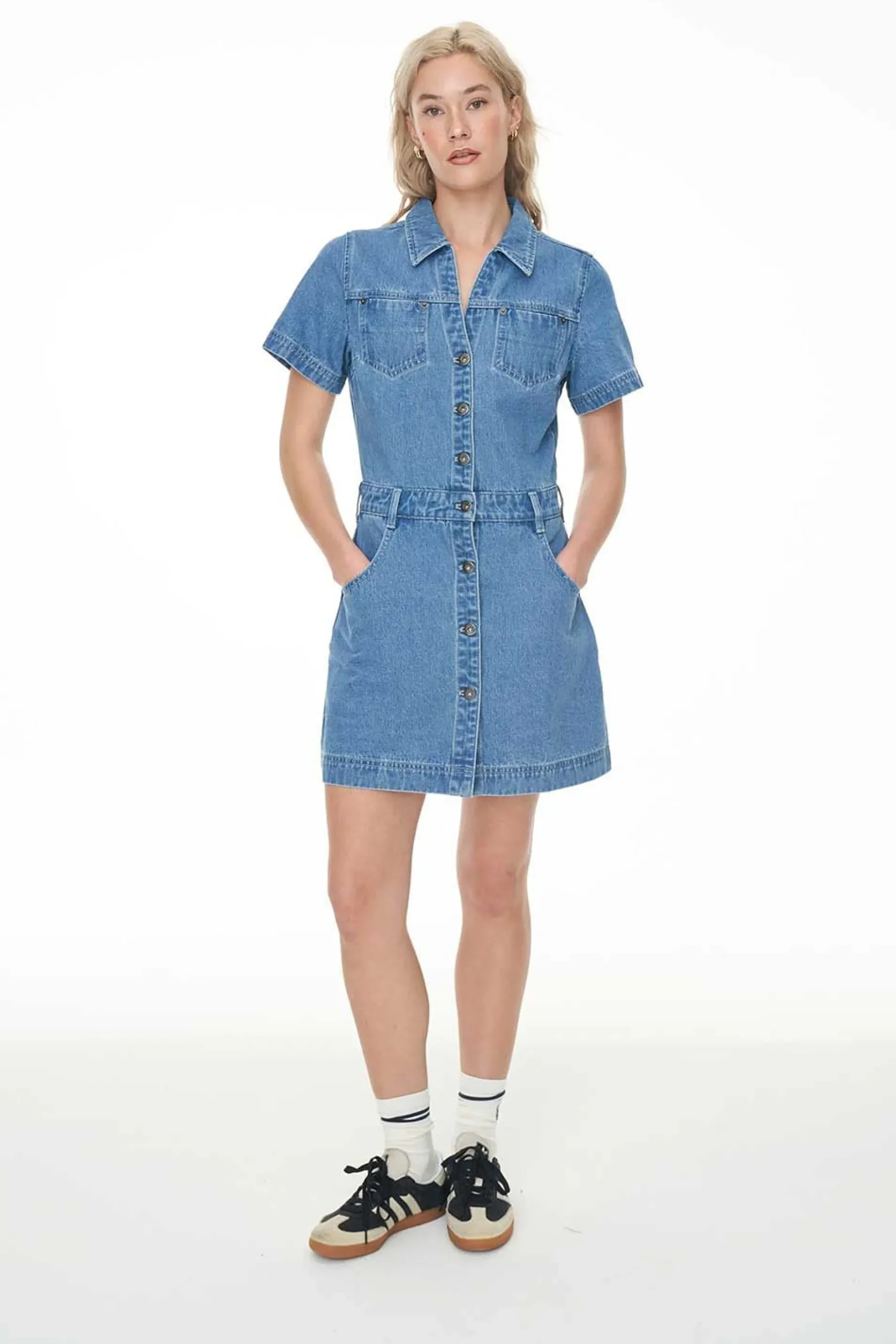 huffer_denim_rider_mini_d_3.webp Dresses-HUFFER DENIM RIDER MINI DRESS BLUE WASH