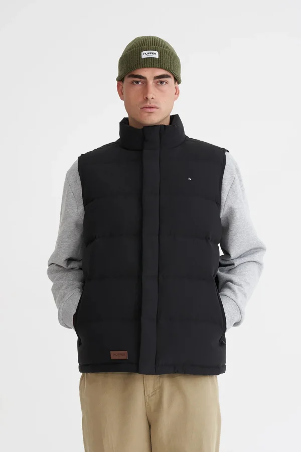 Coats & Jackets-HUFFER DOWN MENS CLASSIC DOWN VEST BLACK