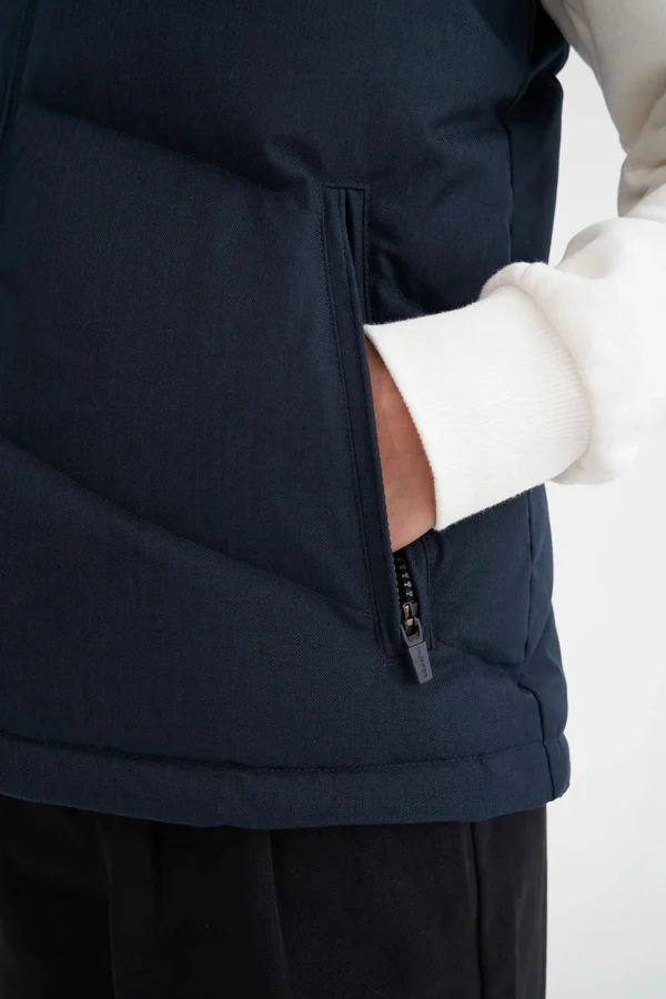 Coats & Jackets-HUFFER DOWN WMNS CLASSIC DOWN VEST HRGBONE NAVY