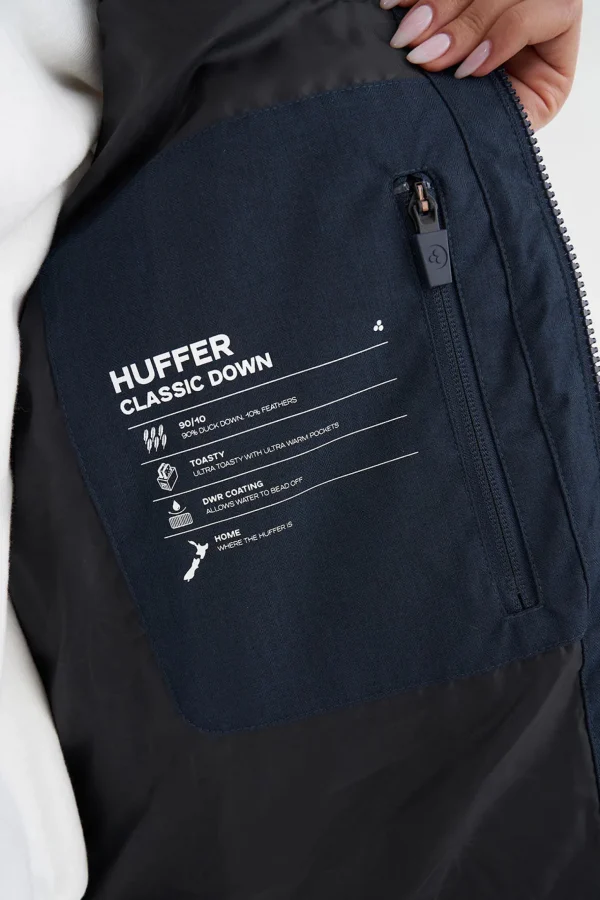 Coats & Jackets-HUFFER DOWN WMNS CLASSIC DOWN VEST HRGBONE NAVY