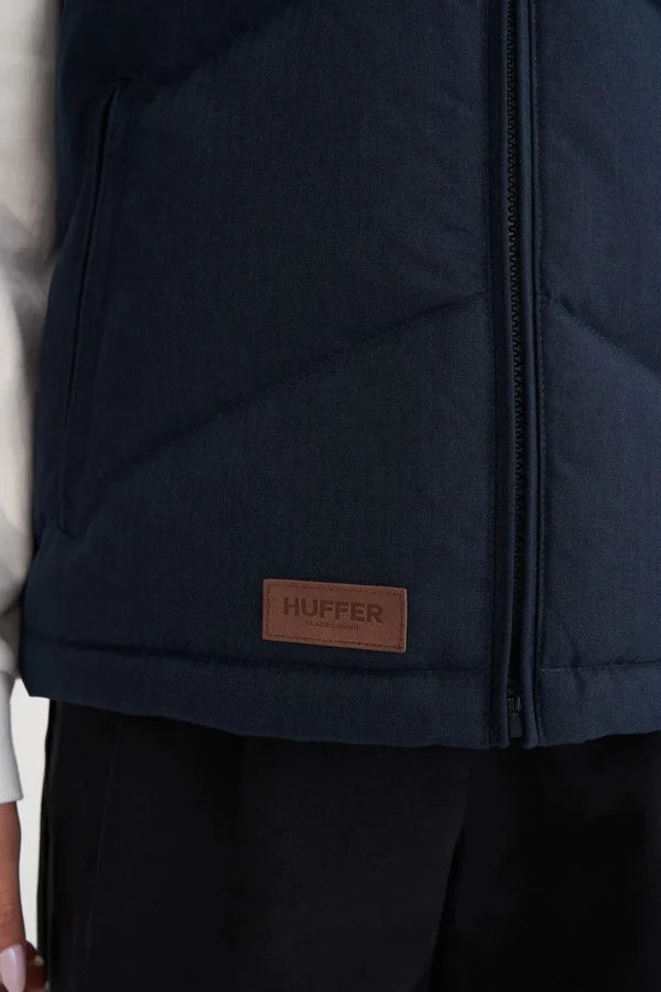 Coats & Jackets-HUFFER DOWN WMNS CLASSIC DOWN VEST HRGBONE NAVY