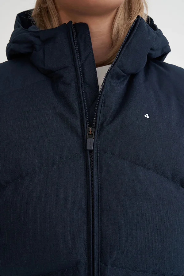 Coats & Jackets-HUFFER DOWN WMNS CLASSIC DOWN VEST HRGBONE NAVY