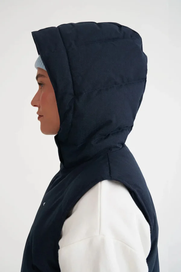 Coats & Jackets-HUFFER DOWN WMNS CLASSIC DOWN VEST HRGBONE NAVY
