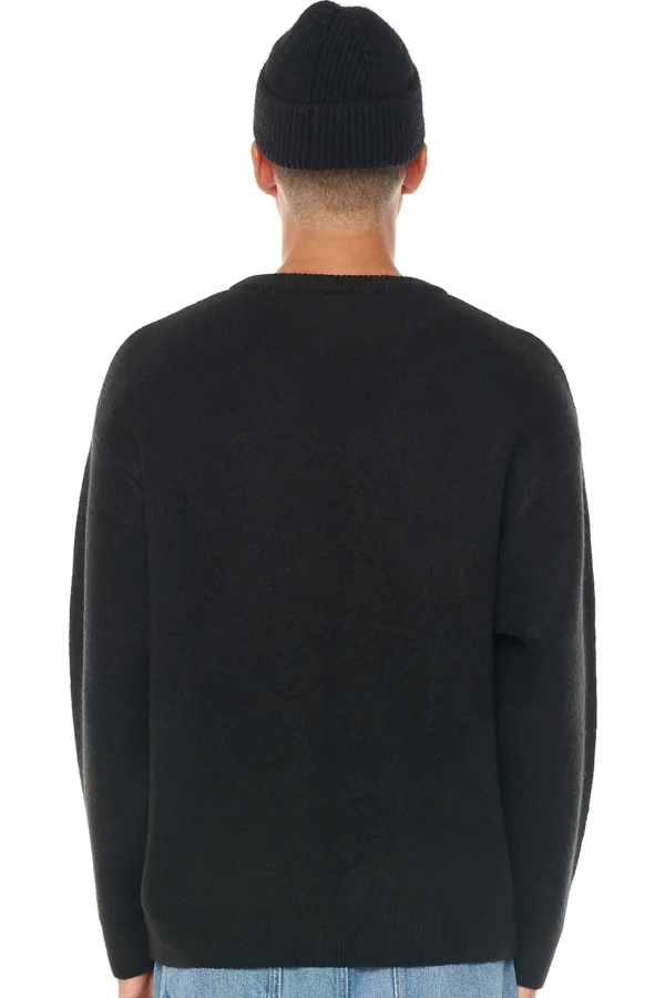 Sweaters & Knitwear-HUFFER FLEET INTARSIA KNIT CREW BLACK
