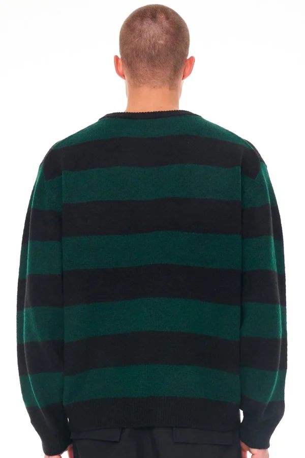 Sweaters & Knitwear-HUFFER FLEET KNIT CREW BLACK/JUNIPER