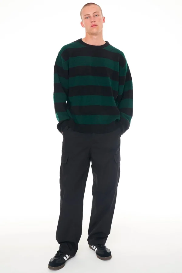 Sweaters & Knitwear-HUFFER FLEET KNIT CREW BLACK/JUNIPER