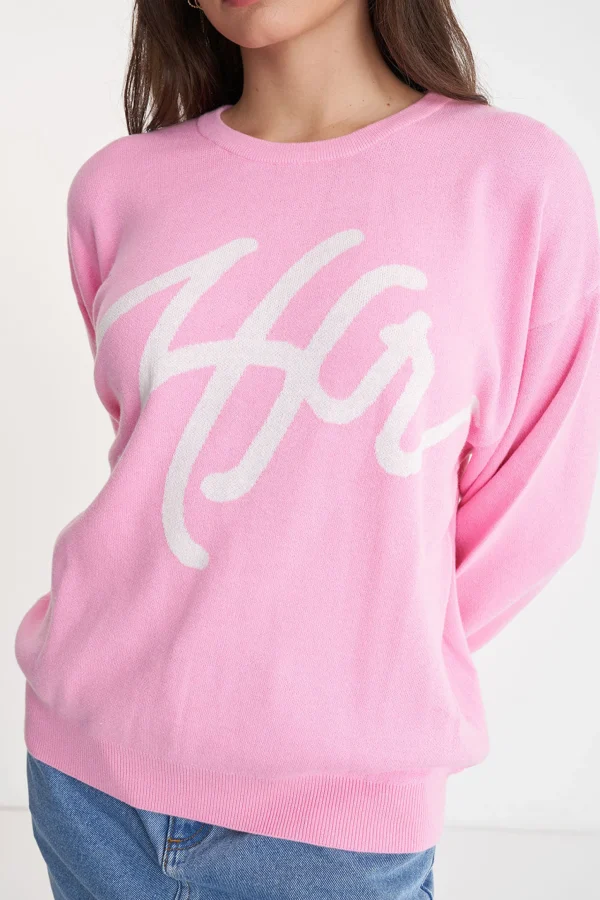 Sweaters & Knitwear-HUFFER GIRLFRIEND INTARSIA KNIT BON BON
