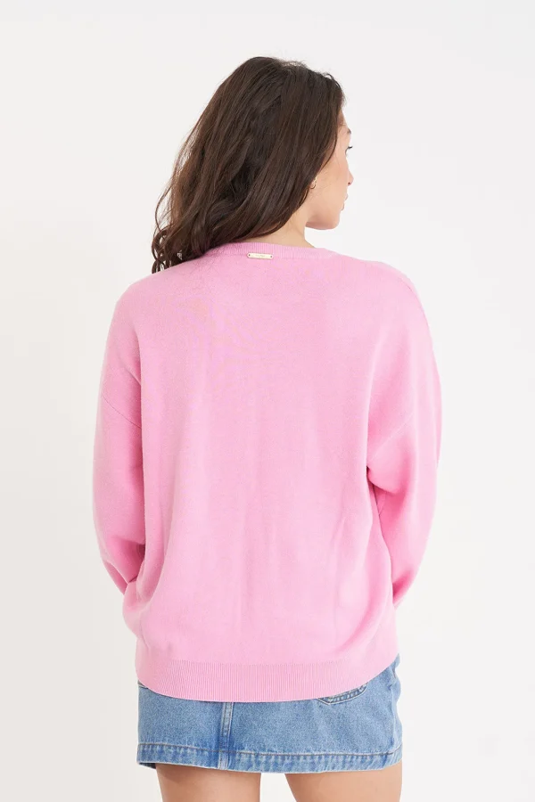 Sweaters & Knitwear-HUFFER GIRLFRIEND INTARSIA KNIT BON BON