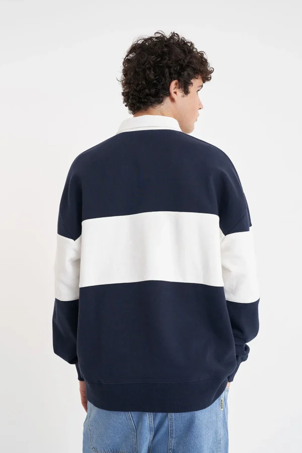 Sweaters & Knitwear-HUFFER GRAND RUGBY CREW MIDNIGHT