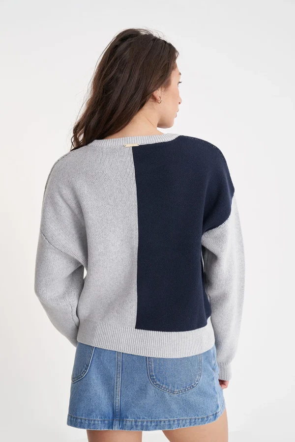 Sweaters & Knitwear-HUFFER H-LOCK RUSH CREW NAVY SILVERMARLE