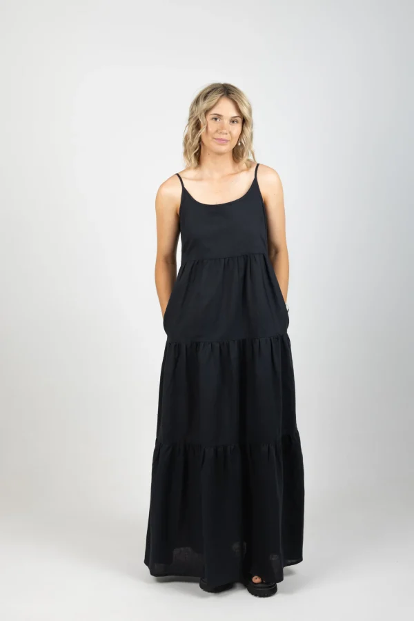 Dresses-HUFFER LIN-IN RESORT DRESS BLACK