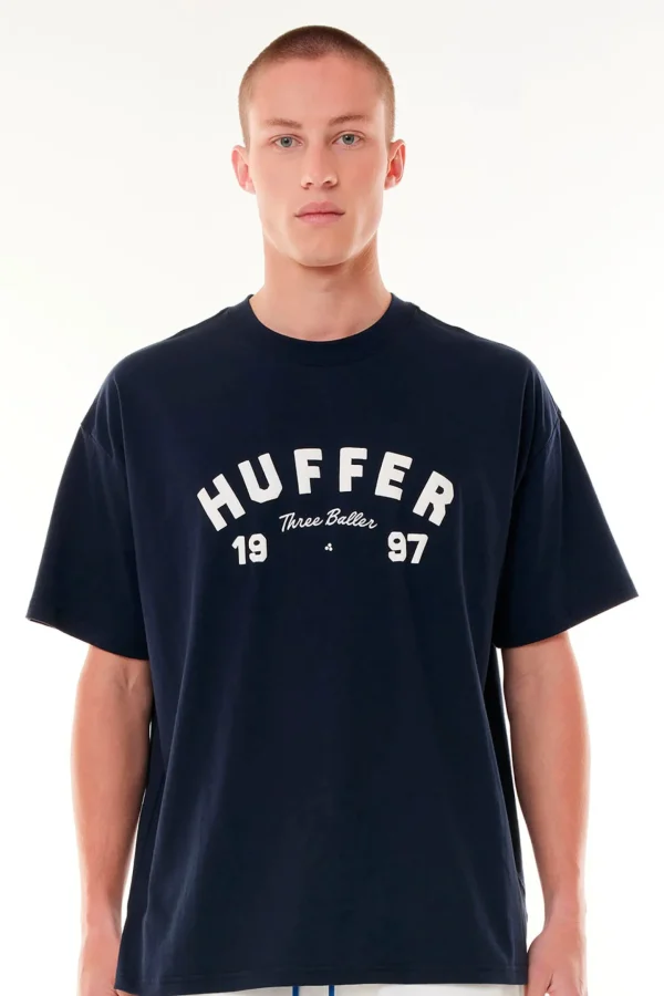 Tees & Tanks-HUFFER MENS BOX FREE TEE/3B - MIDNIGHT