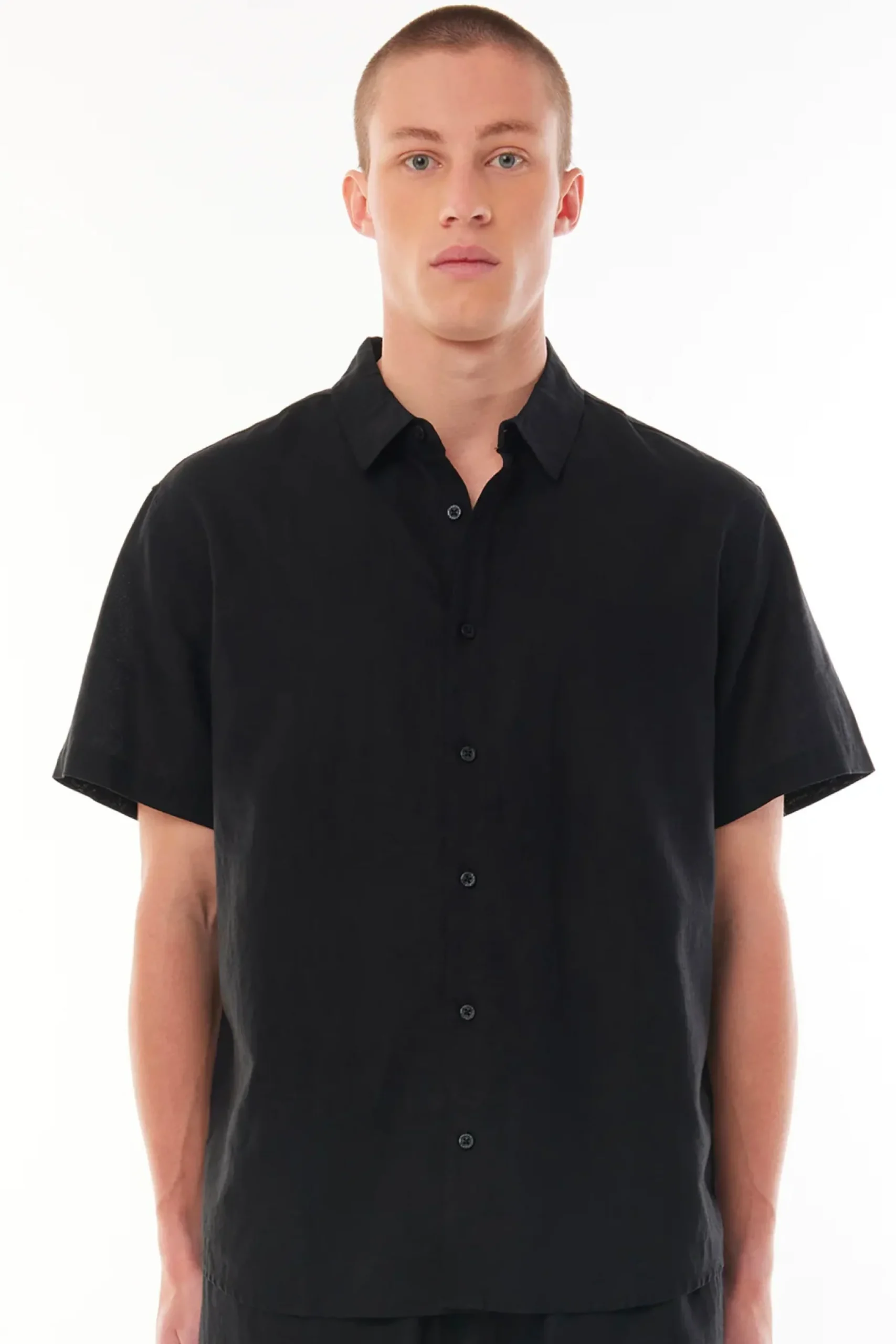 huffer_mens_linin_ss_shir_0.webp Shirts-HUFFER MENS LIN-IN SS SHIRT BLACK