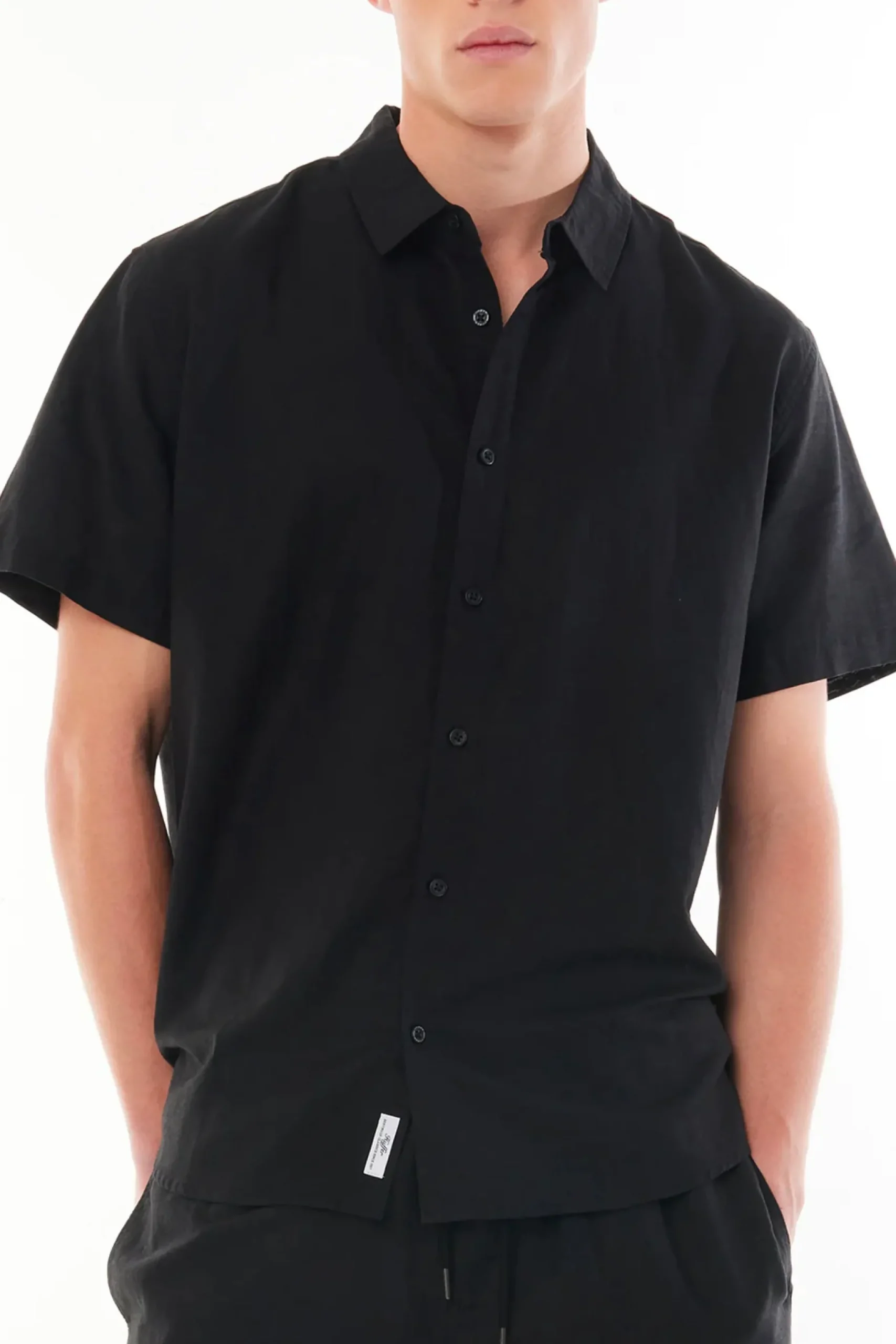 huffer_mens_linin_ss_shir_4.webp Shirts-HUFFER MENS LIN-IN SS SHIRT BLACK