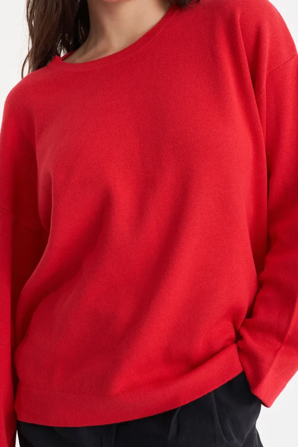Sweaters & Knitwear-HUFFER NEVE CREW CHERRY