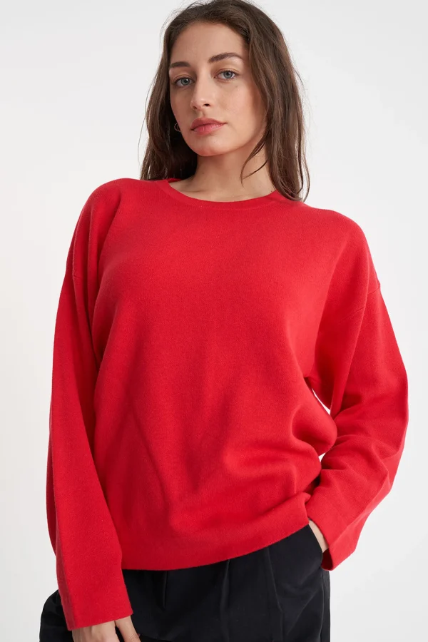 Sweaters & Knitwear-HUFFER NEVE CREW CHERRY