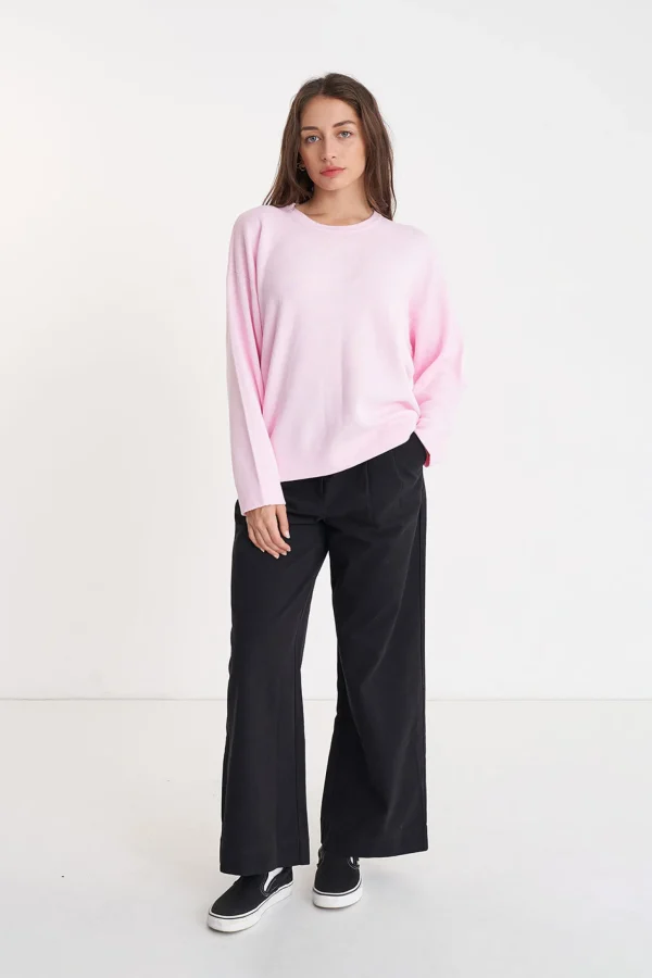 Sweaters & Knitwear-HUFFER NEVE CREW PALE ROSE