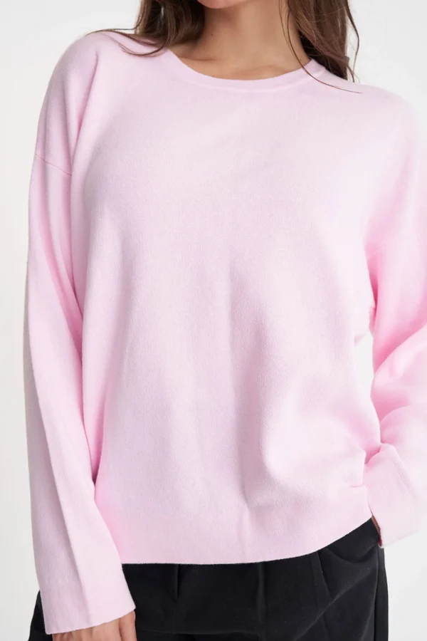 Sweaters & Knitwear-HUFFER NEVE CREW PALE ROSE