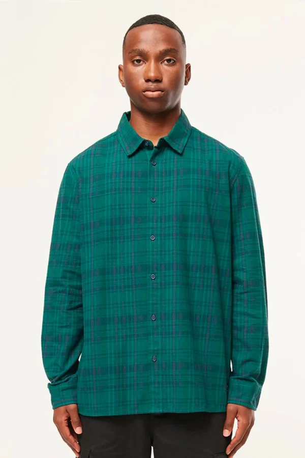 Shirts-HUFFER OG CHECK EMERALD SHIRT - EMERALD/NAVY