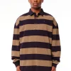 Sweaters & Knitwear-HUFFER QUINN GRAND RUGBY - COAL/TAUPE