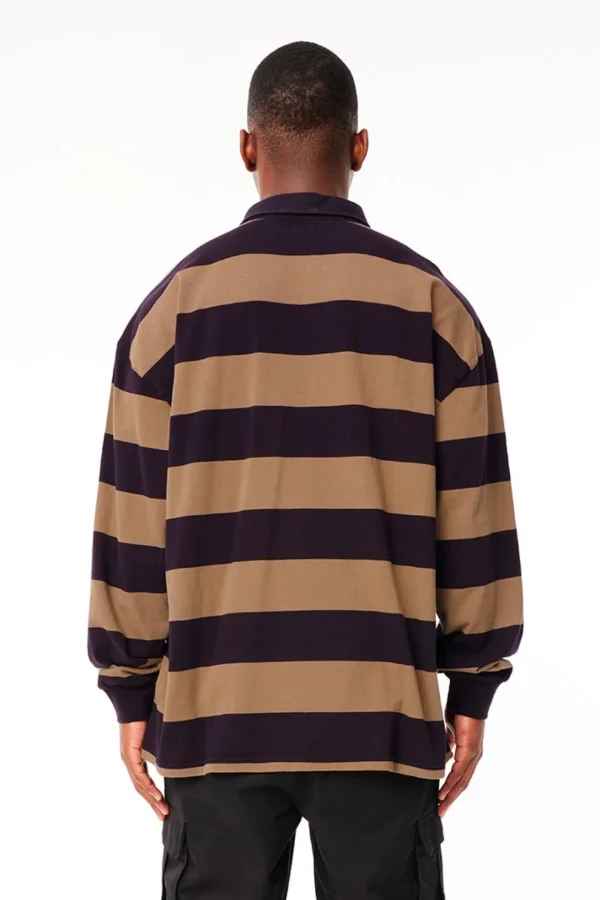 Sweaters & Knitwear-HUFFER QUINN GRAND RUGBY - COAL/TAUPE