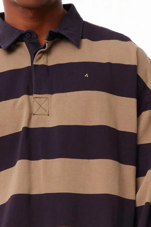 Sweaters & Knitwear-HUFFER QUINN GRAND RUGBY - COAL/TAUPE