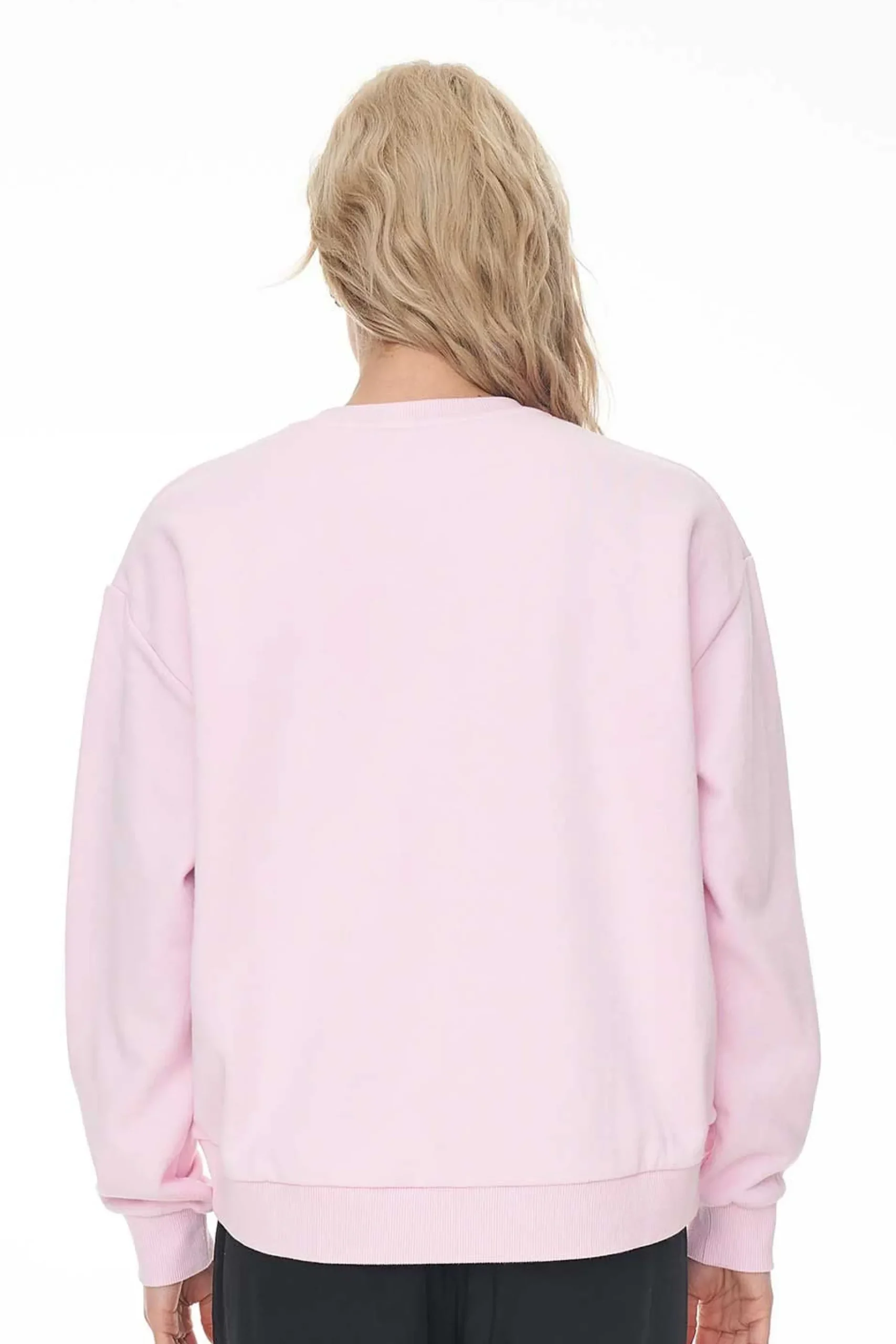 huffer_slouch_crew__rosy__2.webp Sweaters & Knitwear-HUFFER SLOUCH CREW 350 ROSY BUNCH BLOSSOM