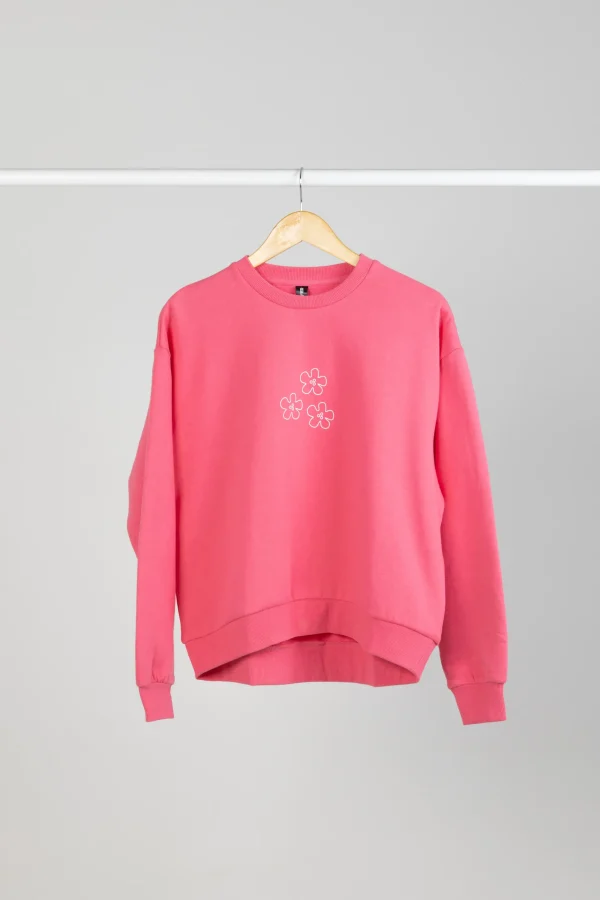 Sweaters & Knitwear-HUFFER SLOUCH CREW FLOWER BOMB CAMELLIA