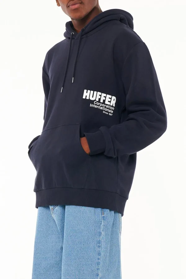 Sweaters & Knitwear-HUFFER TRUE HOOD 350/GLOBE - NAVY