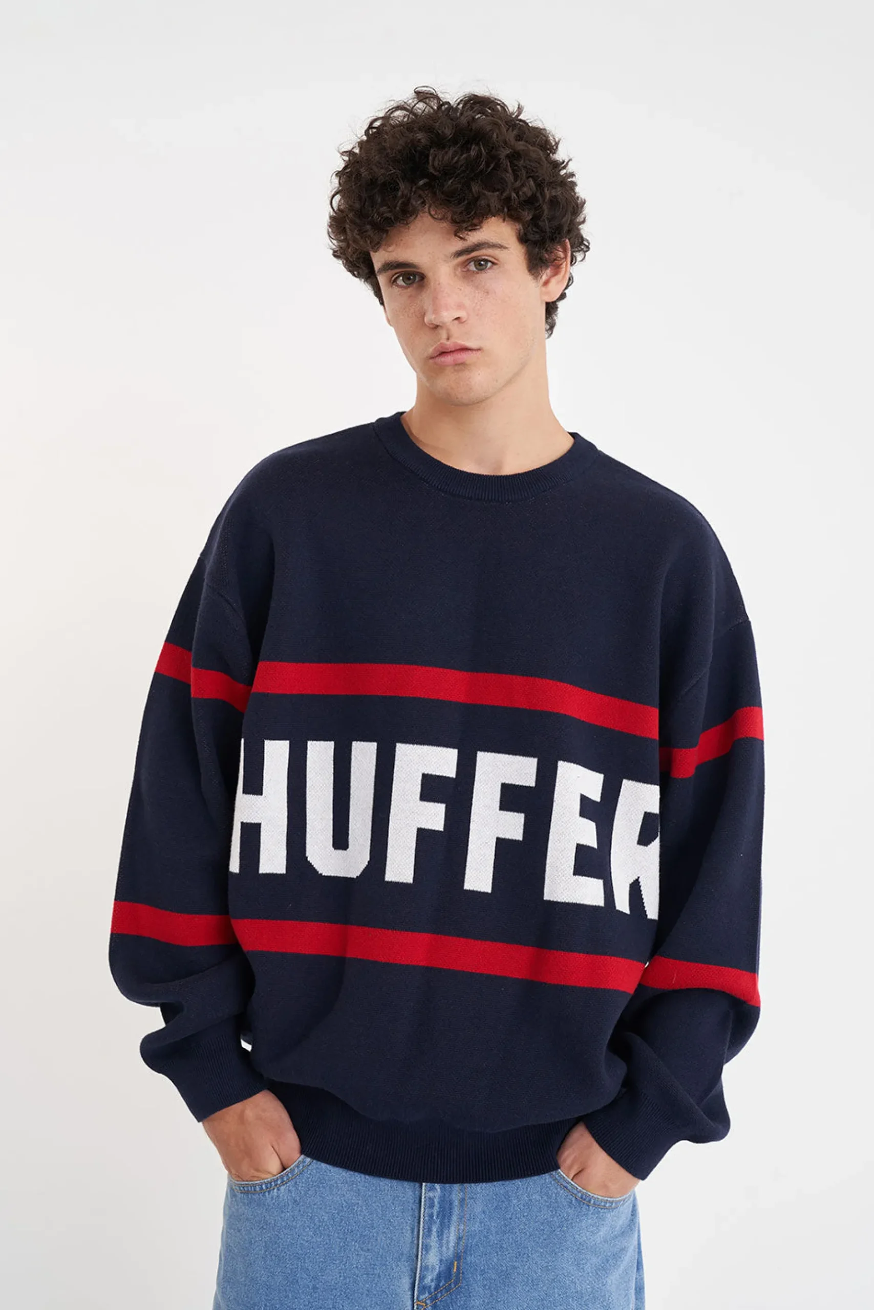 huffer_true_knit_crew_bre_0.webp Sweaters & Knitwear-HUFFER TRUE KNIT CREW BREAKER MIDNIGHT