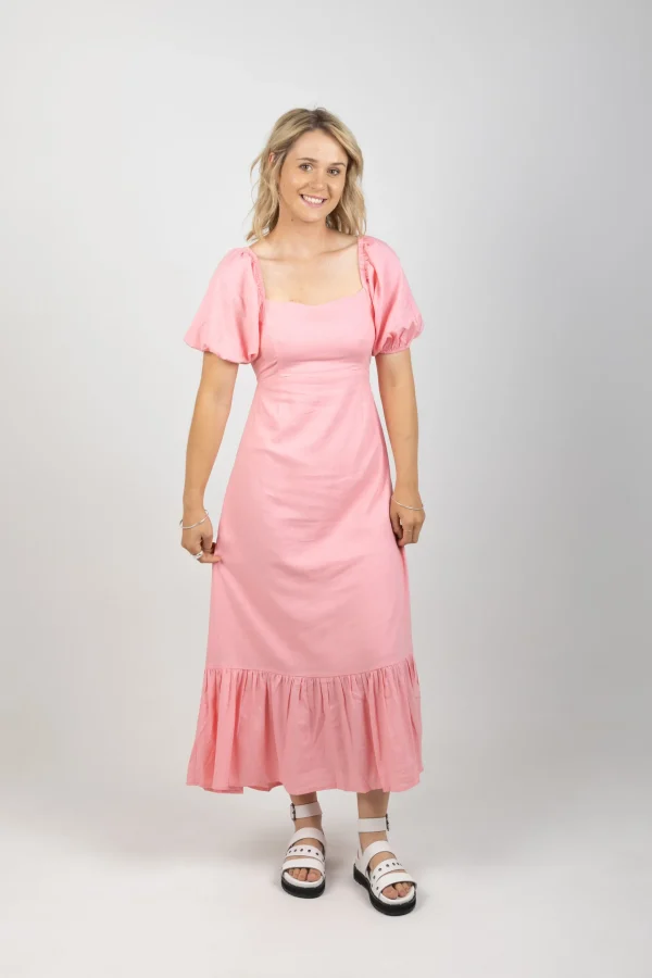 Dresses-ISLE OF MINE FLORA TIE DRESS PEONY