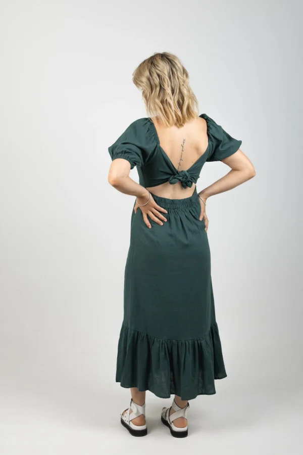 Dresses-ISLE OF MINE FLORA TIE DRESS TEAL
