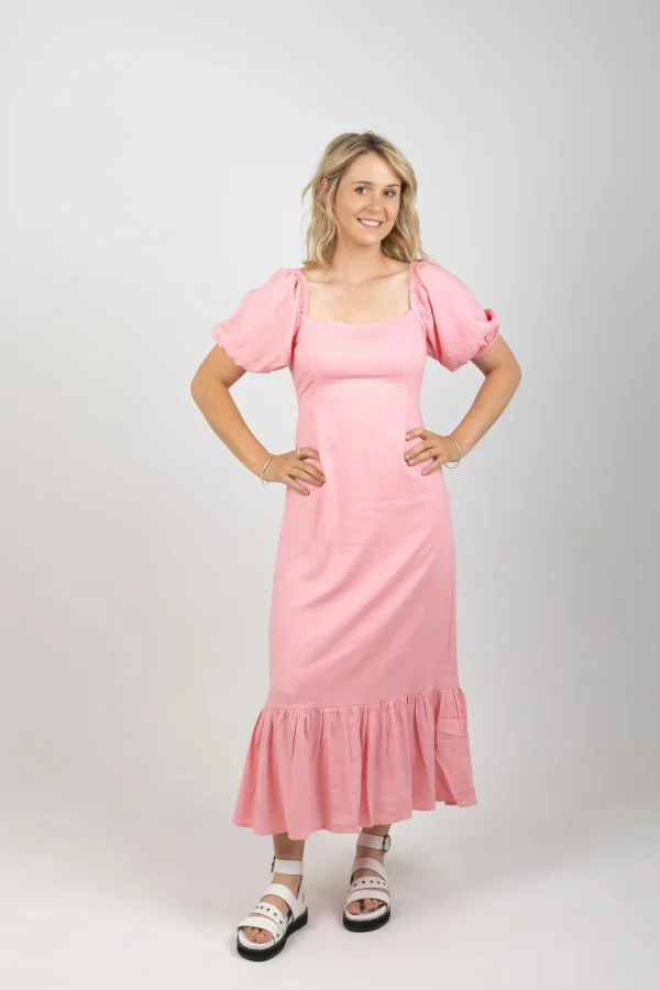 Dresses-ISLE OF MINE FLORA TIE DRESS PEONY