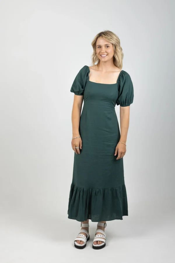 Dresses-ISLE OF MINE FLORA TIE DRESS TEAL