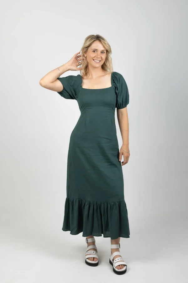 Dresses-ISLE OF MINE FLORA TIE DRESS TEAL