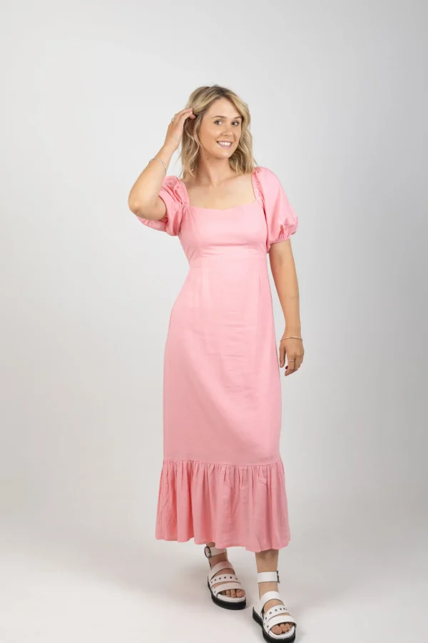 Dresses-ISLE OF MINE FLORA TIE DRESS PEONY