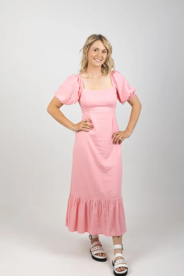 Dresses-ISLE OF MINE FLORA TIE DRESS PEONY