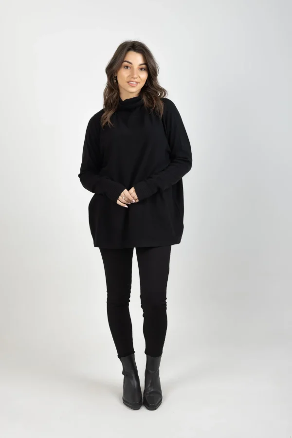 Sweaters & Knitwear-ISLE OF MINE HORIZON RELAXED JUMPER ONYX